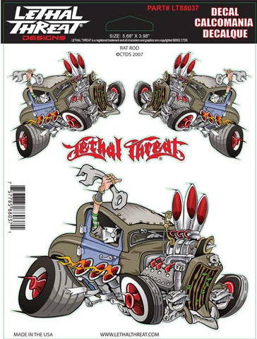 Rat Rod - 6" by 8"  - LT88037  Lethal Threat Decal