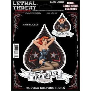 High Roller - 6" by 8"  - LT88068 Lethal Threat Decal - rodehawg