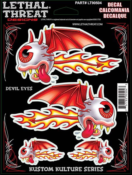 Devil eyes - 6" by 8"  - LT90504  Lethal threat Decal - rodehawg
