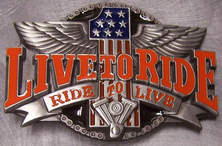 Live to Ride No 1 Biker Belt Buckle Siskiyou