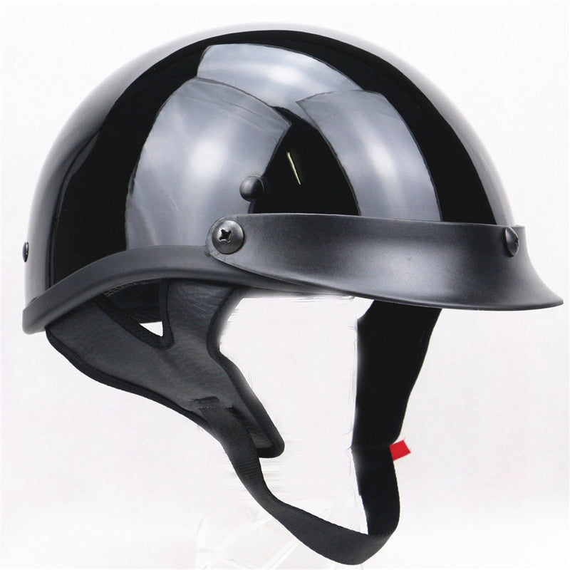 Shorty Helmet Gloss Black DOT Approved - rodehawg