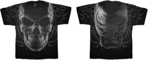 Skull Wrap Short Sleeve T Shirt with Back Print by Spiral Design