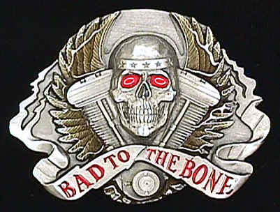 Bad to the Bone Engine Biker Belt Buckle Siskiyou - rodehawg