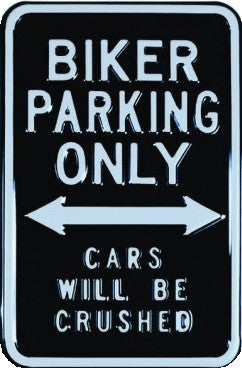 Biker Parking Only Tin Sign - rodehawg