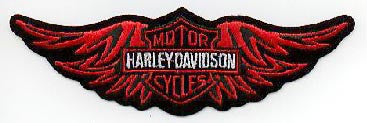 Wings Bar and Shield Harley Patch Orange 14cm