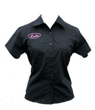Exile Cycles Girls, Fitted Workshirt, short sleeve, Black - rodehawg