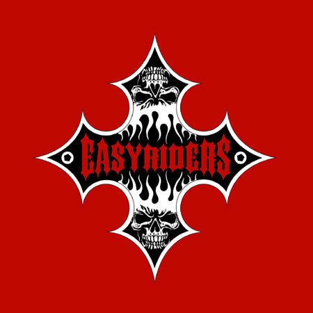 Easyriders Flame Cross Red Long Sleeve T-shirt - rodehawg