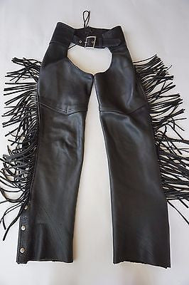 Kerr Classic Fringed Premium Chaps Kerr Leathers Made in the USA - rodehawg
