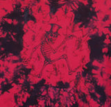 Dancing Bones Hoodie Red Tie Die Harry Crow Front & Sleeve Print - rodehawg