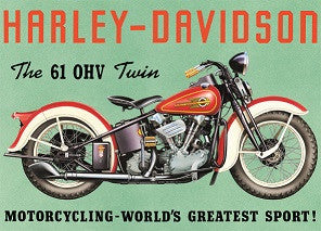 61 OHV Harley Tin Sign - rodehawg