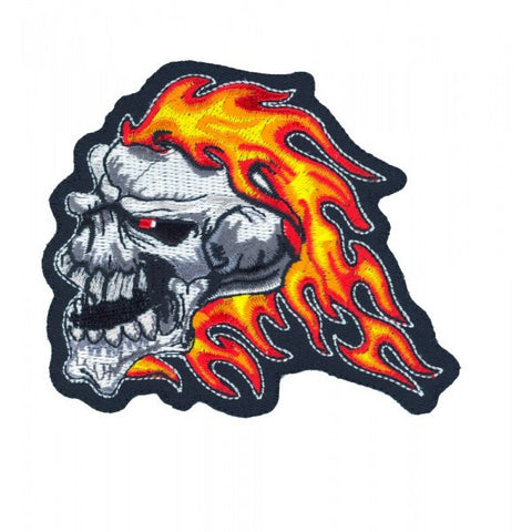 Flame Skull Head  MN32004 Lethal Threat Patch - rodehawg
