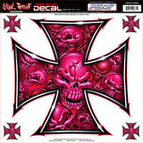 Iron Cross Red Skull  LT06003 Lethal Threat Decal - rodehawg