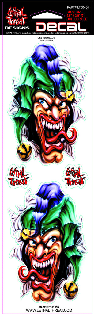 Jester Heads LT00404 Lethal Threat Decal