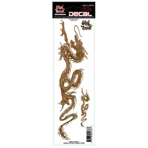 Gold Dragon Left  LT00438 Lethal Threat Decal - rodehawg