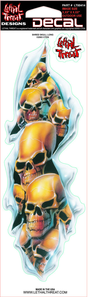 Shred Skull long  LT00533 Lethal Threat Decal