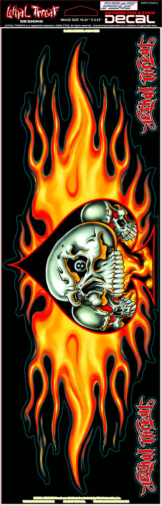 Flaming Ace Skull LT02012 Lethal Threat Decal - rodehawg