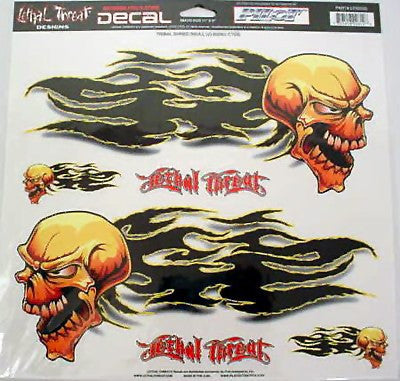 Flame Skull LT06026 Lethal Threat Decal - rodehawg