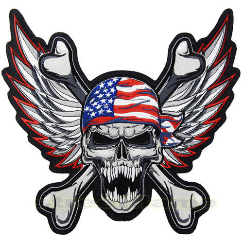 Winged USA Skull LT30030 Lethal Threat Patch