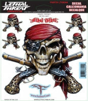 Pirate Pistols - 6" by 8"  - LT88044 Lethal Threat Decal - rodehawg