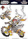 Motocross Skull - 6" by 8"  - LT88091 Lethal Threat Decal