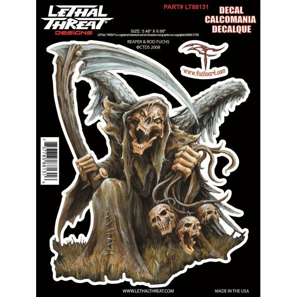 Reaper + Rod Fuchs- 6" by 8"  - LT88131 Lethal Threat Decal - rodehawg