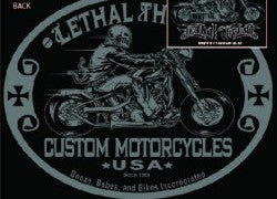 Motorcycle Black T-shirt Lethal Threat