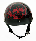 Shorty Helmet Red Boneyard DOT Approved