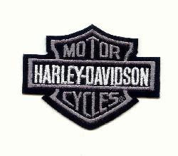 Bar and Shield Harley Silver Patch 7cm - rodehawg