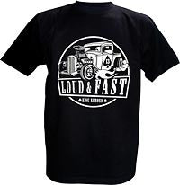 Hot Rod Loud and Fast, Short Sleeve T Shirt - Large by King Kerosin - rodehawg